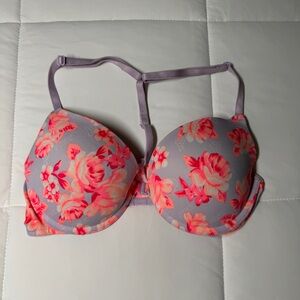 Victoria's Secret Floral Bra in Purple and Pink